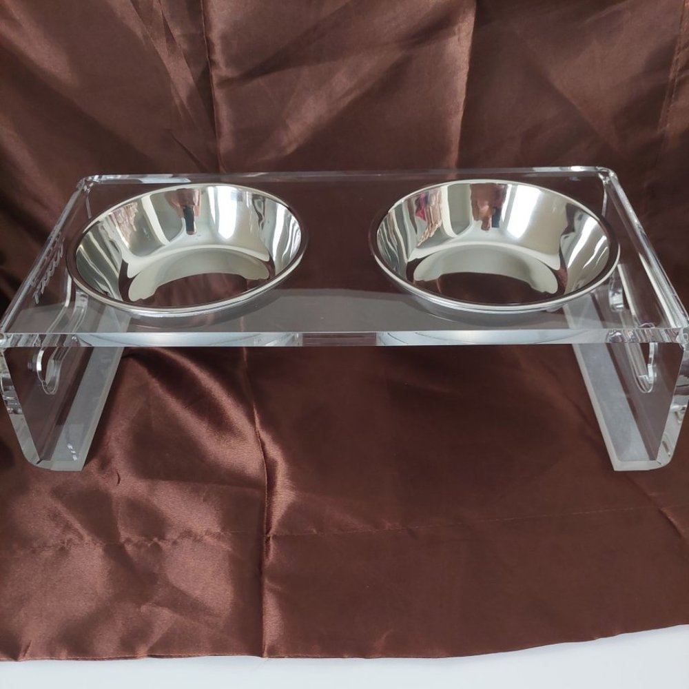 Lubber Elevated Clear Acrylic Pet Bowls